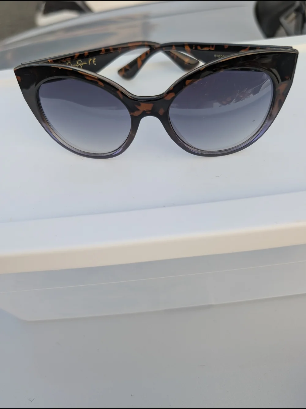 Jessica Simpson Tortoiseshell Cat-Eye Sunglasses with Grey Gradient Lenses